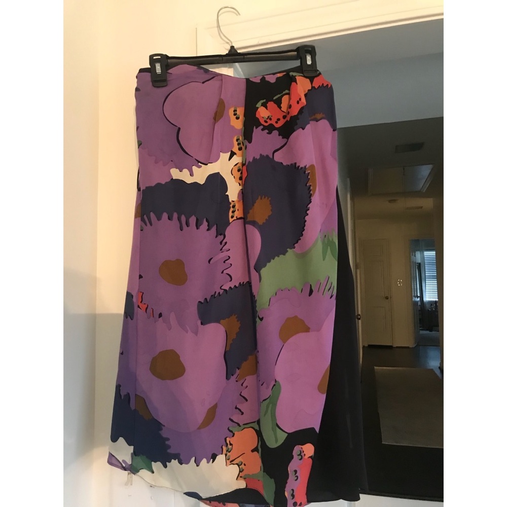 TIBI STRAPLESS PRINTED DRESS